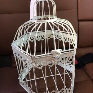 metal birdcage vintage scrolling details latch lid great planter d…